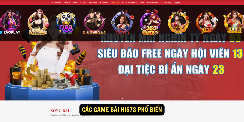 Các game bài hi678 phổ biến