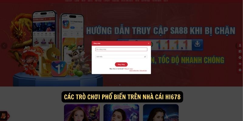 Các trò chơi phổ biến trên nhà cái hi678