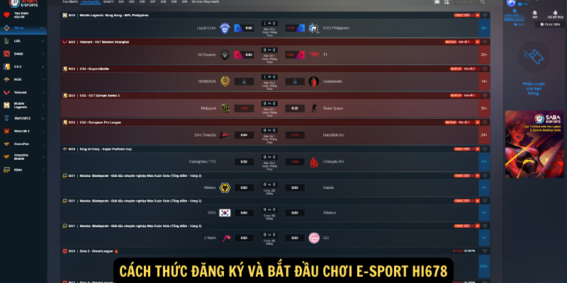 Cách thức đăng ký và bắt đầu chơi E-sport hi678