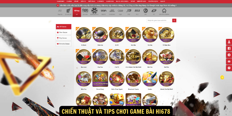 Chiến thuật và tips chơi Game Bài hi678