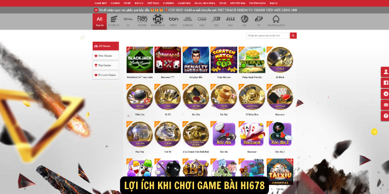 Lợi ích khi chơi Game Bài hi678